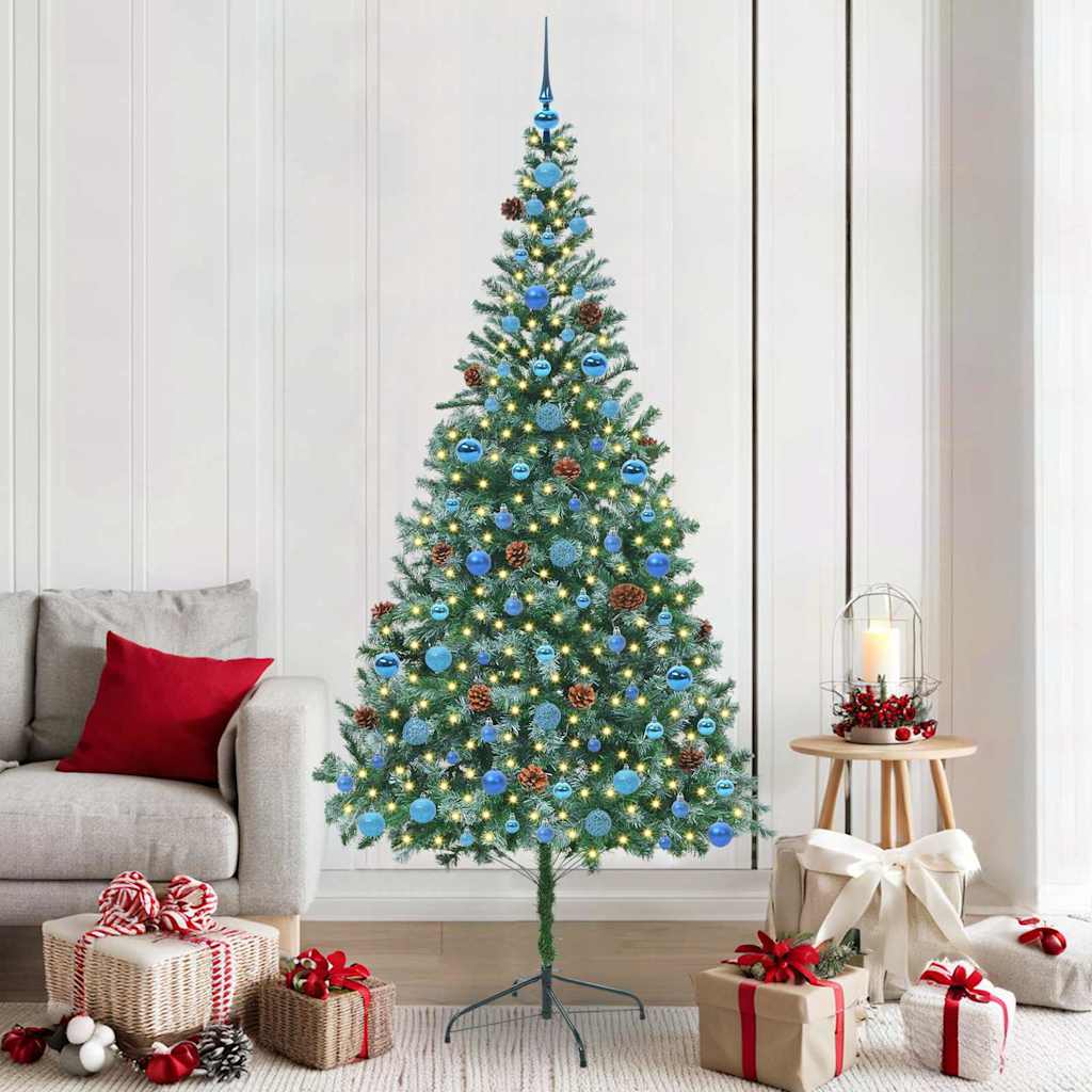 Albero di Natale artificiale Vidaxx con 300 LED verdi, 210 cm in PVC e acciaio