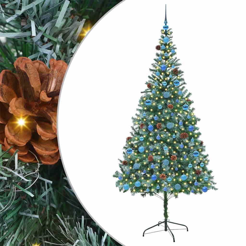 Albero di Natale artificiale Vidaxx con 300 LED verdi, 210 cm in PVC e acciaio