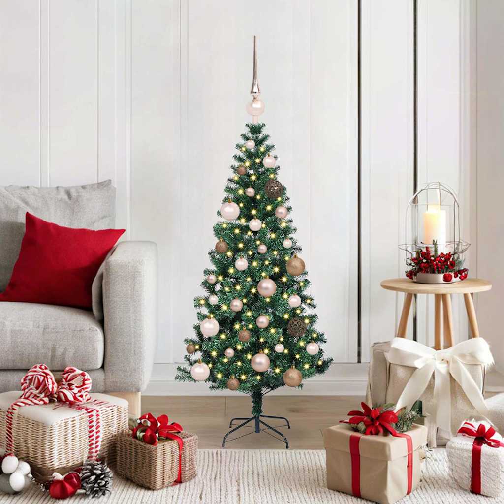 Vidaxx albero di Natale artificiale preilluminato verde 120 cm in PVC e metallo