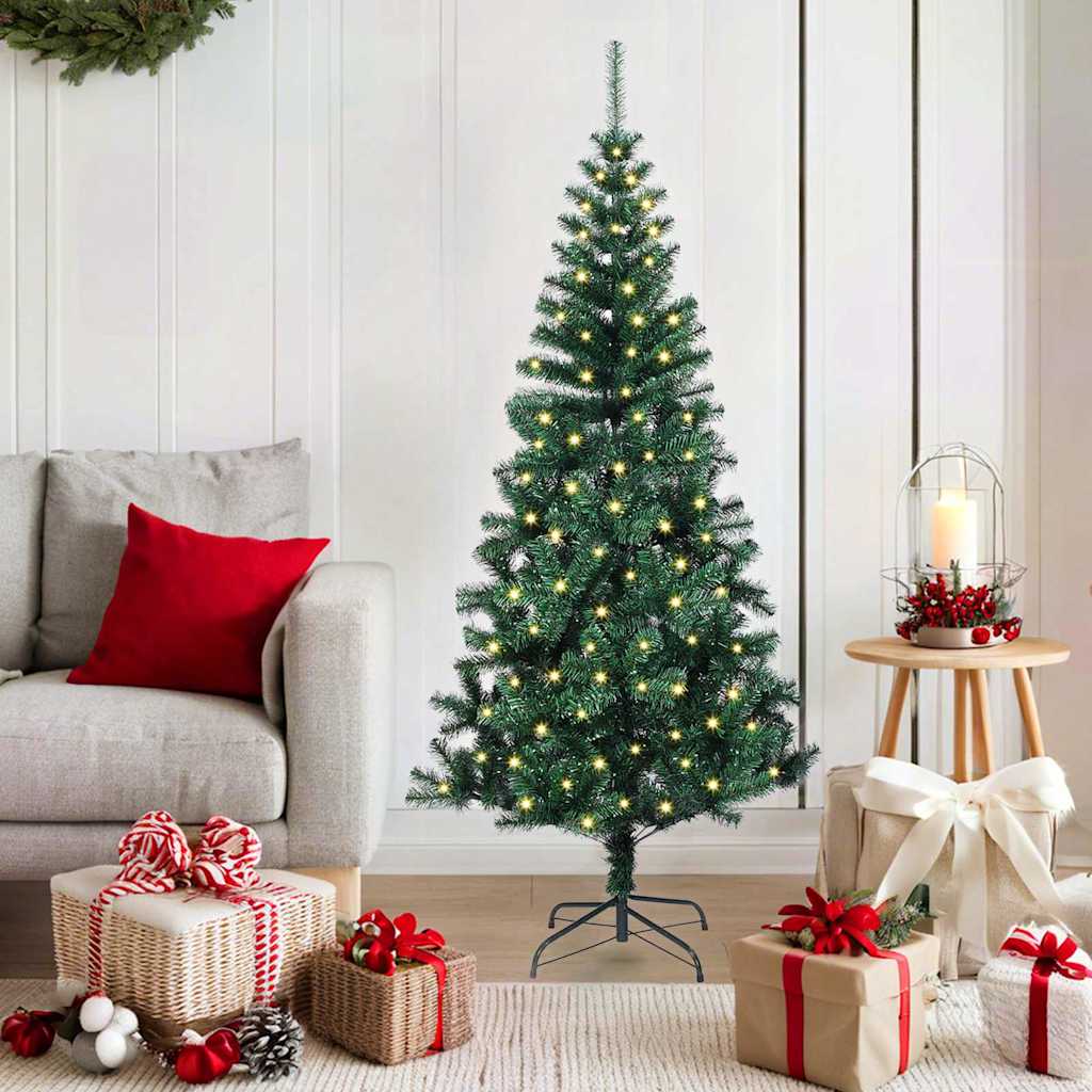 Vidaxx albero di Natale artificiale preilluminato verde 150 cm in PVC e metallo