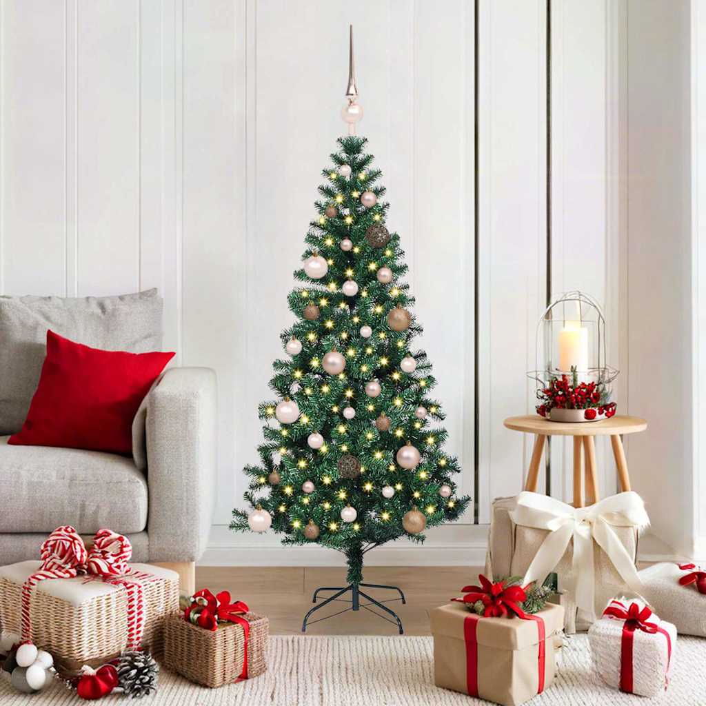 Vidaxx albero di Natale artificiale preilluminato verde 150 cm in PVC e metallo