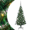 Vidaxl kunstmatig voorverlicht kerstboom groen 150 cm pvc en metaal