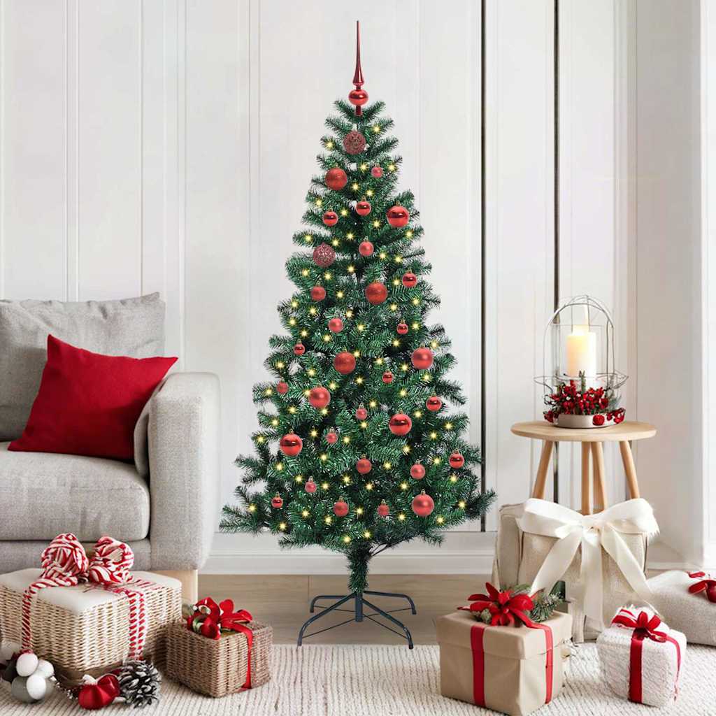 Vidaxx albero di Natale artificiale preilluminato verde 150 cm in PVC e metallo