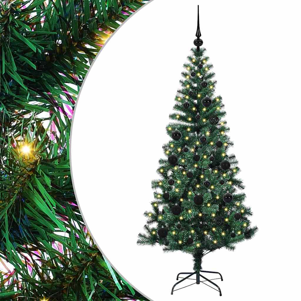 Vidaxx albero di Natale artificiale preilluminato verde 150 cm in PVC e metallo