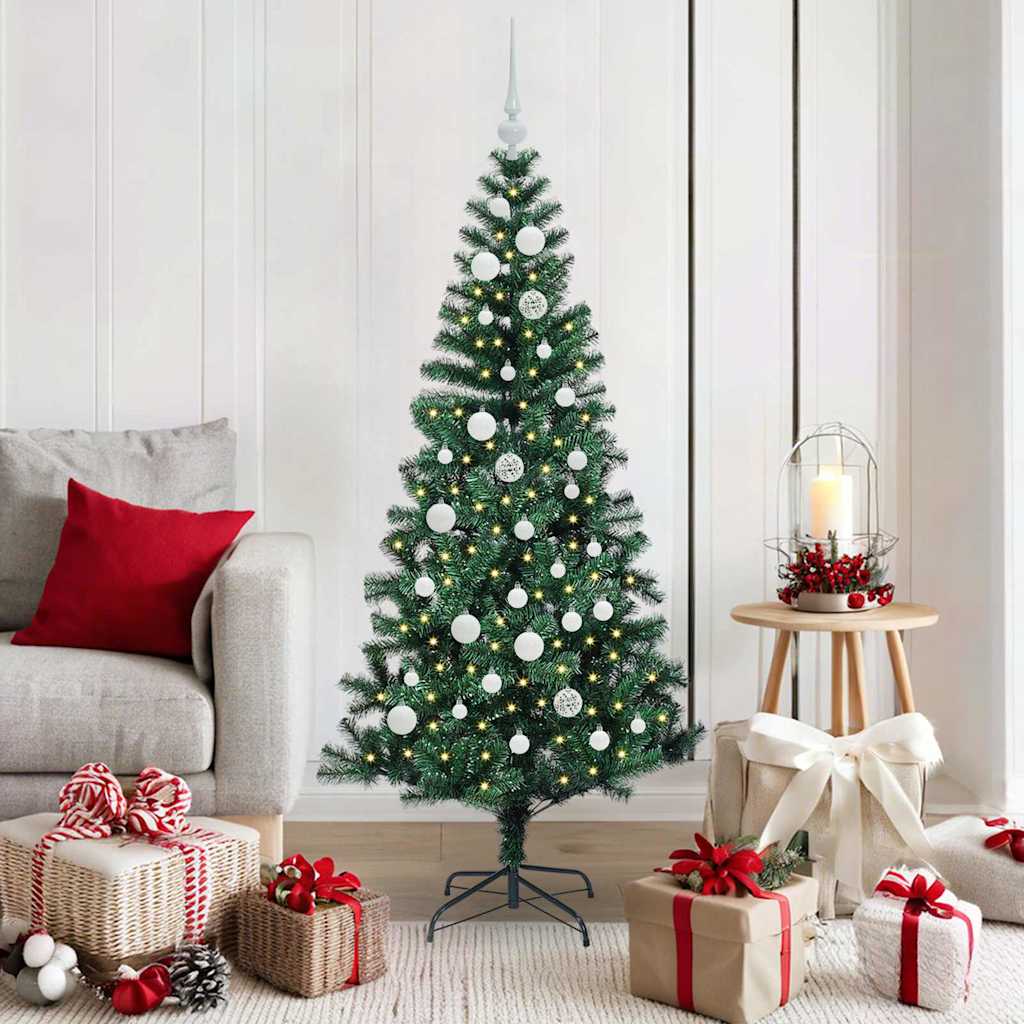 Vidaxx albero di Natale artificiale preilluminato verde 150 cm in PVC e metallo