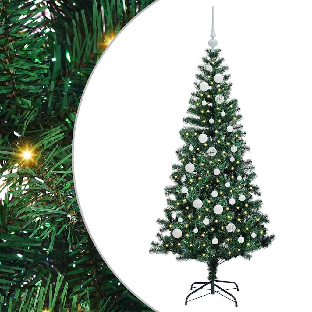 Vidaxx albero di Natale artificiale preilluminato verde 150 cm in PVC e metallo