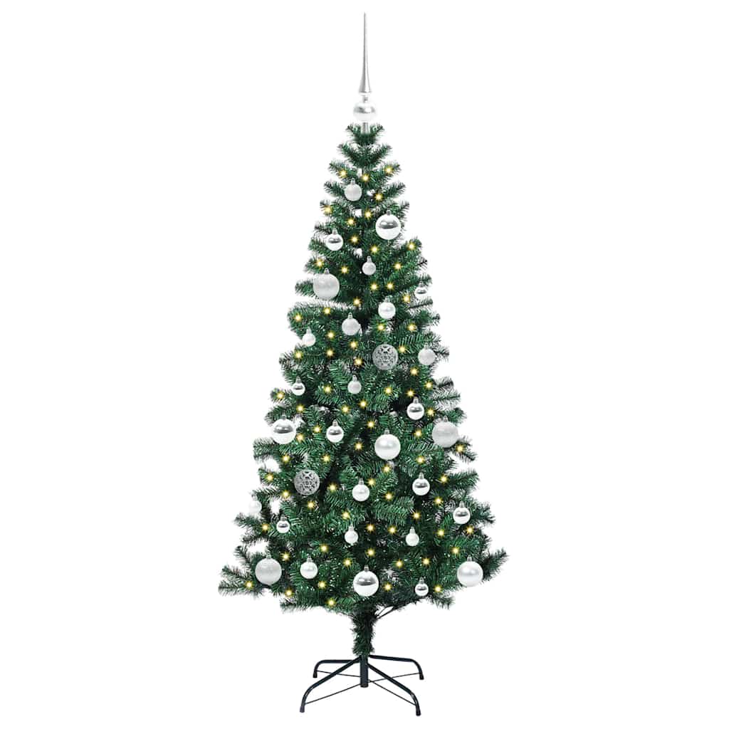 Vidaxx albero di Natale artificiale preilluminato verde 150 cm in PVC e metallo