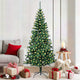 Vidaxl kunstmatig voorverlicht kerstboom groen 180 cm pvc en metaal