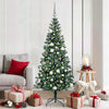 VidaXL albero di Natale artificiale preilluminato verde 180 cm in PVC e metallo