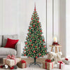 Vidaxl kunstmatig voorverlicht kerstboom groen 180 cm pvc en metaal