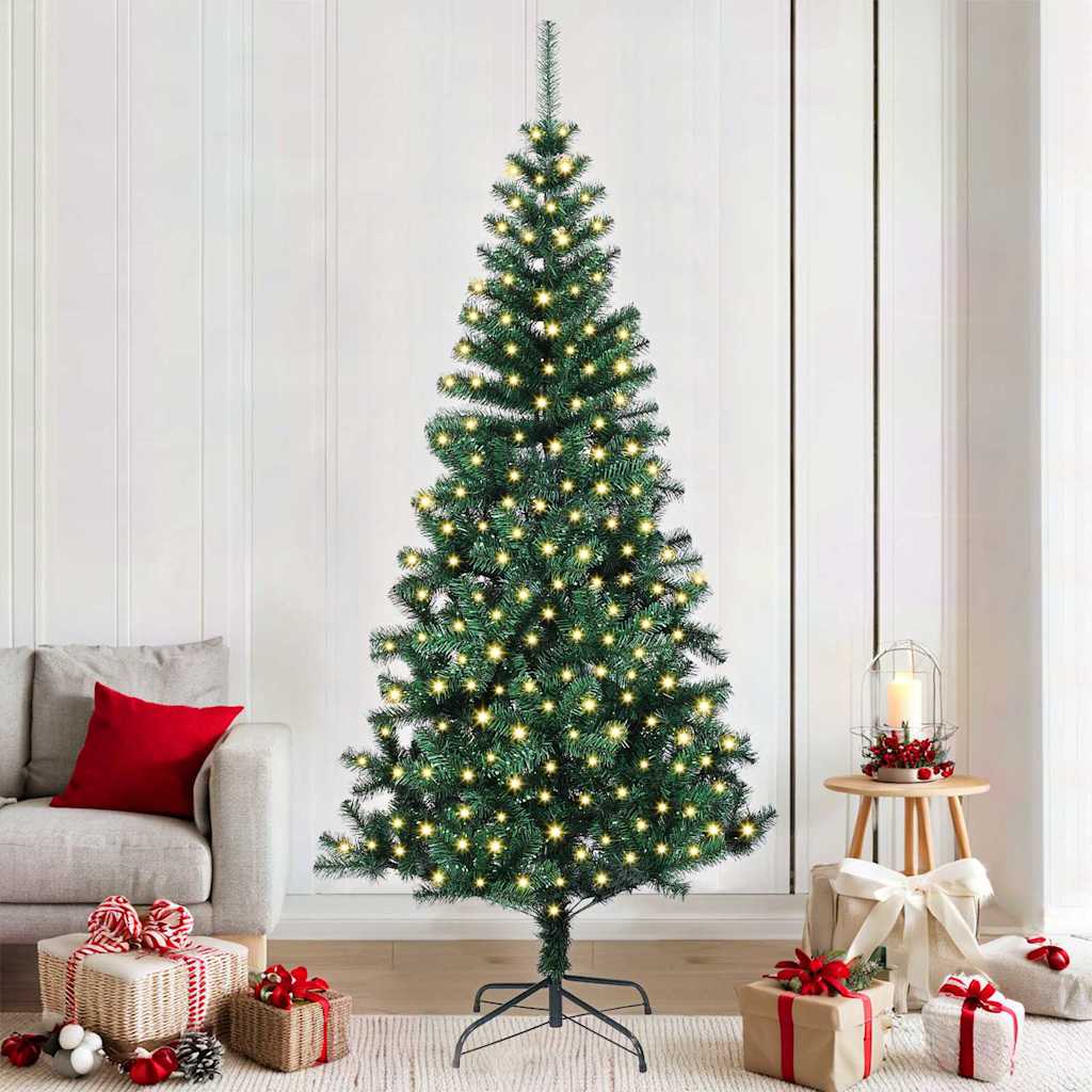 Vidaxx albero di Natale artificiale preilluminato verde 210 cm in PVC e metallo