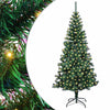 Vidaxl kunstmatig voorverlicht kerstboom groen 210 cm pvc en metaal