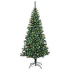 Vidaxl kunstmatig voorverlicht kerstboom groen 210 cm pvc en metaal