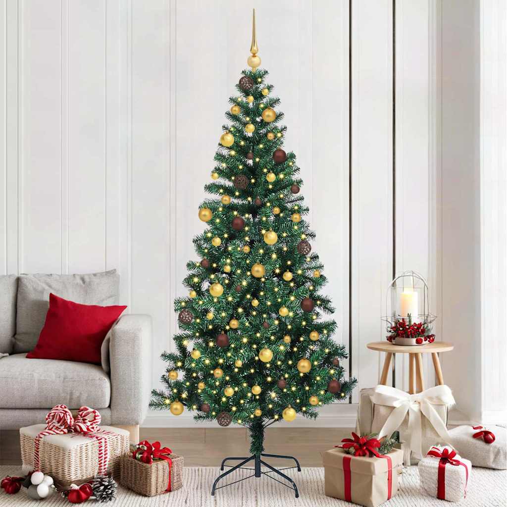 Vidaxx árbol de Navidad artificial preiluminado verde 210 cm PVC y metal
