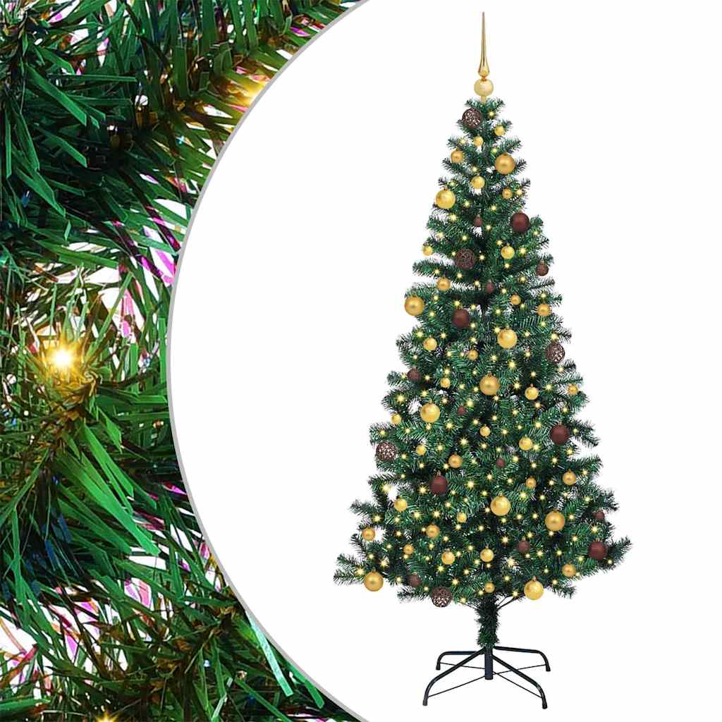 Vidaxx árbol de Navidad artificial preiluminado verde 210 cm PVC y metal