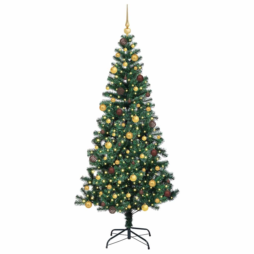 Vidaxx árbol de Navidad artificial preiluminado verde 210 cm PVC y metal