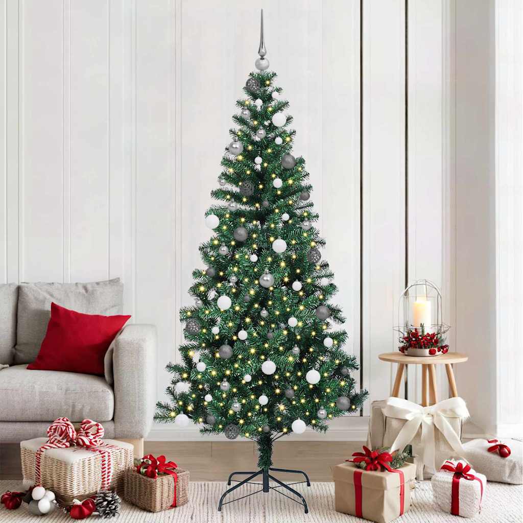 Vidaxx albero di Natale artificiale preilluminato verde 210 cm in PVC e metallo