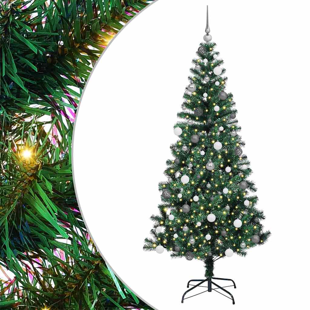 Vidaxx albero di Natale artificiale preilluminato verde 210 cm in PVC e metallo