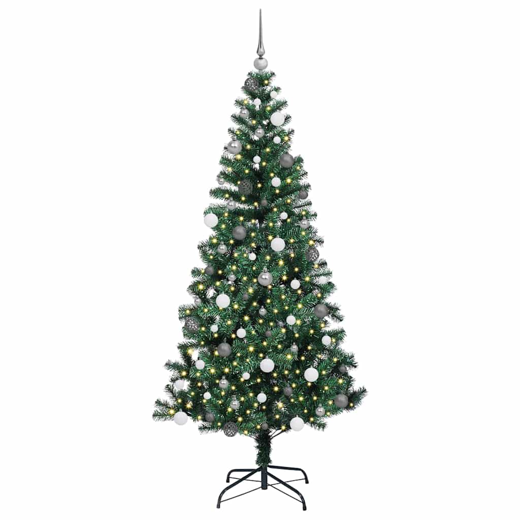 Vidaxx albero di Natale artificiale preilluminato verde 210 cm in PVC e metallo
