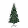 Vidaxl kunstmatig voorverlicht kerstboom groen 210 cm pvc en metaal