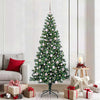 Vidaxl kunstmatig voorverlicht kerstboom groen 210 cm pvc en metaal