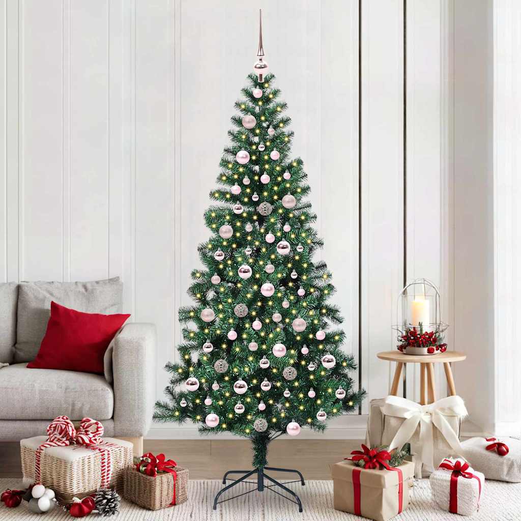 Vidaxx albero di Natale artificiale preilluminato verde 210 cm in PVC e metallo