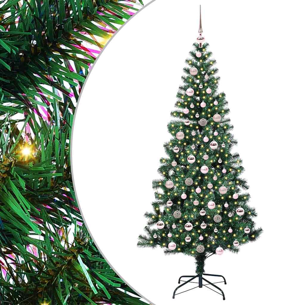 Vidaxx albero di Natale artificiale preilluminato verde 210 cm in PVC e metallo