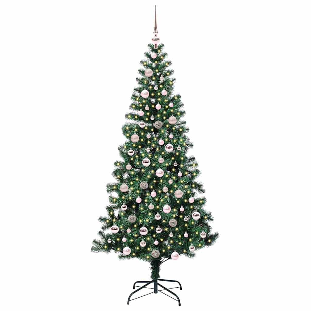 Vidaxx albero di Natale artificiale preilluminato verde 210 cm in PVC e metallo