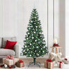 Vidaxl kunstmatig voorverlicht kerstboom groen 210 cm pvc en metaal