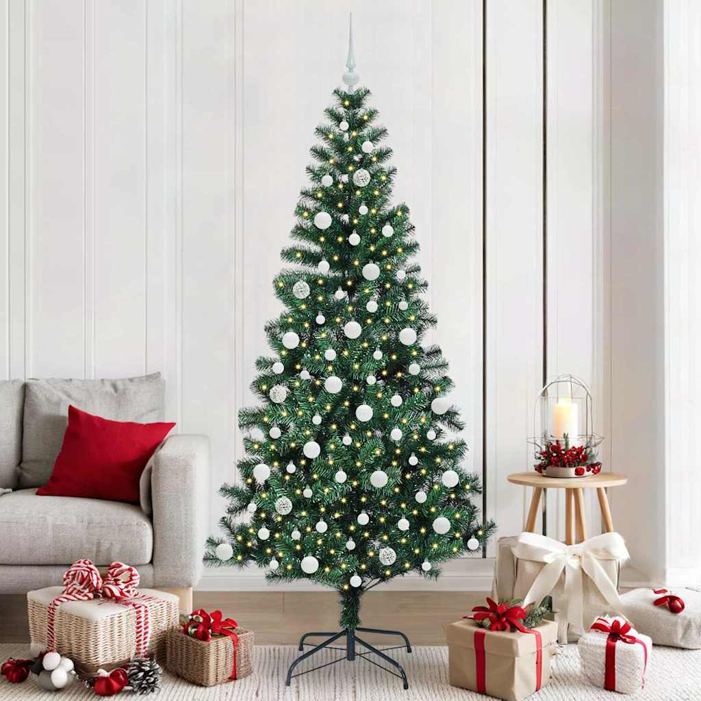 Vidaxx albero di Natale artificiale preilluminato verde 210 cm in PVC e metallo