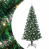 Vidaxl kunstmatig voorverlicht kerstboom groen 210 cm pvc en metaal