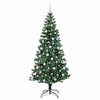 Vidaxl kunstmatig voorverlicht kerstboom groen 210 cm pvc en metaal