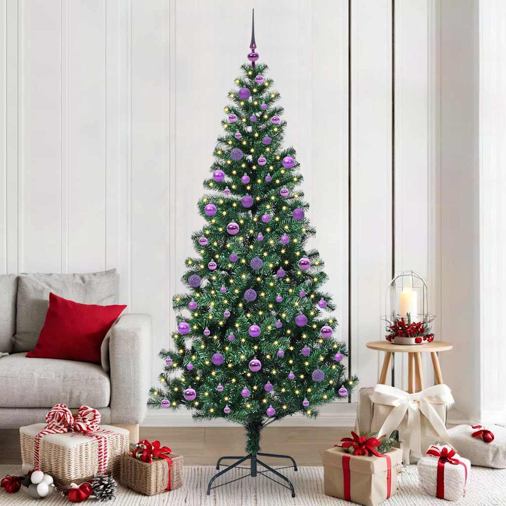 Vidaxx albero di Natale artificiale preilluminato verde 210 cm in PVC e metallo