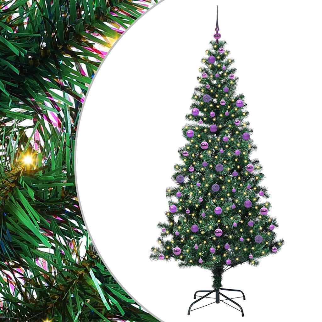 Vidaxx albero di Natale artificiale preilluminato verde 210 cm in PVC e metallo