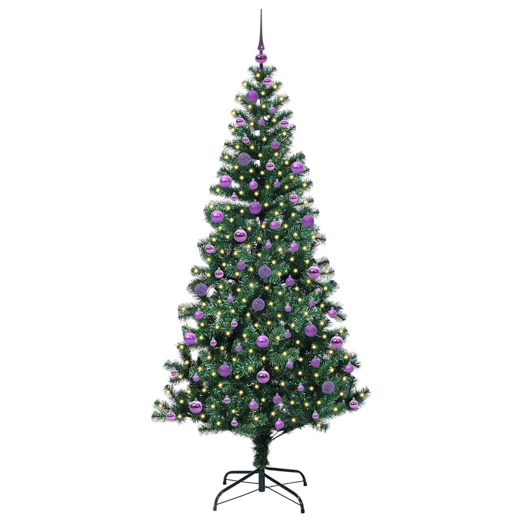Vidaxx albero di Natale artificiale preilluminato verde 210 cm in PVC e metallo