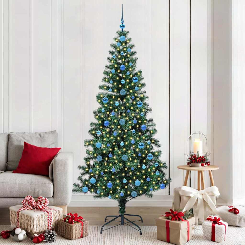 Vidaxx albero di Natale artificiale preilluminato verde 210 cm in PVC e metallo