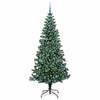 Vidaxl kunstmatig voorverlicht kerstboom groen 210 cm pvc en metaal