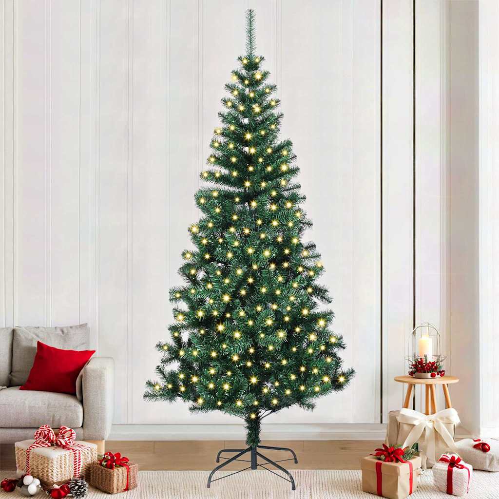 Vidaxx albero di Natale artificiale preilluminato verde 240 cm in PVC e metallo