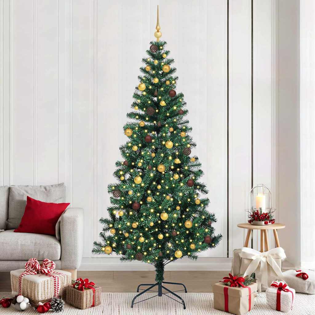 Vidaxx albero di Natale artificiale preilluminato verde 240 cm in PVC e metallo