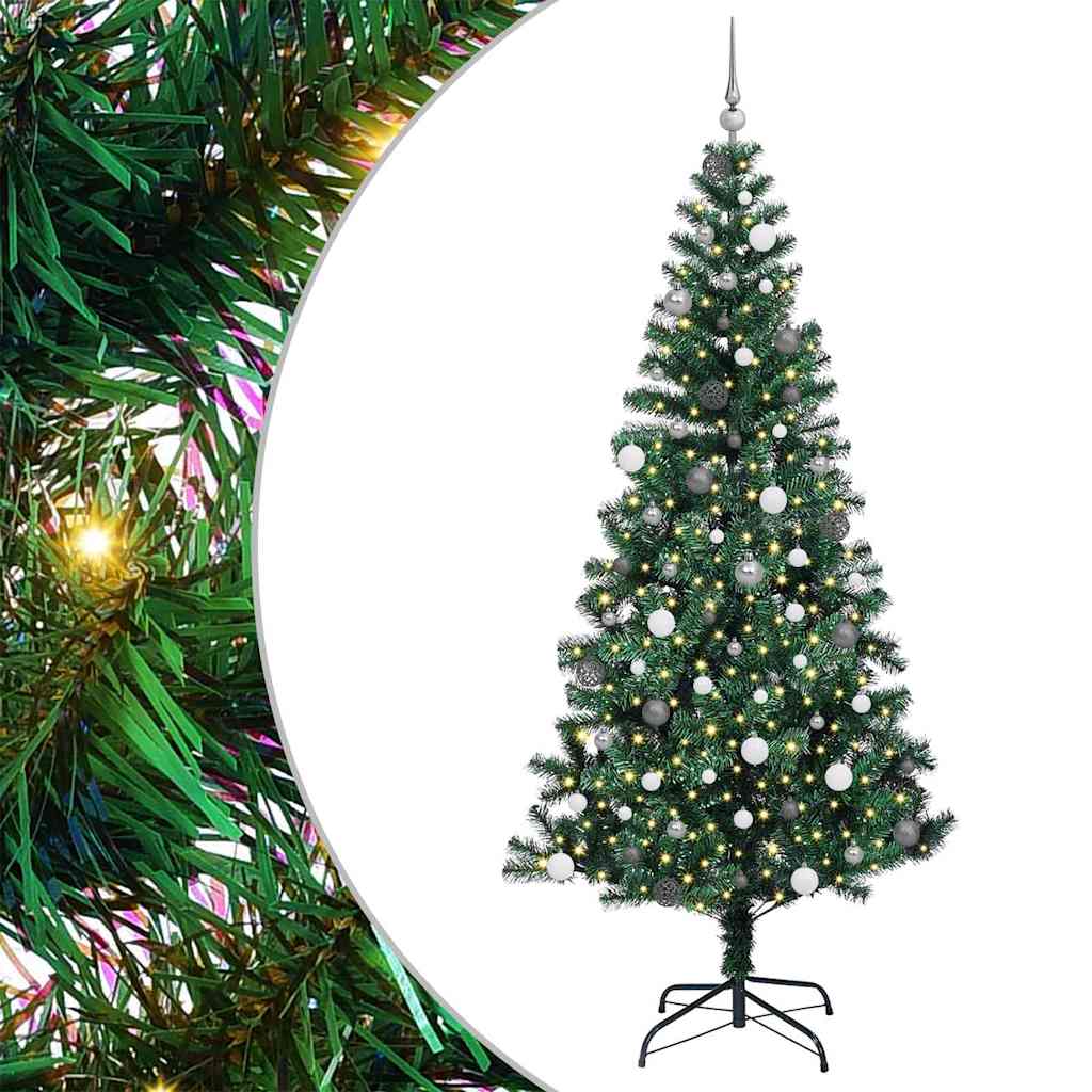 Vidaxx albero di Natale artificiale preilluminato verde 240 cm in PVC e metallo