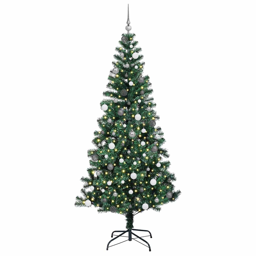 Vidaxx albero di Natale artificiale preilluminato verde 240 cm in PVC e metallo