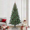 Vidaxl kunstmatig voorverlicht kerstboom groen 240 cm pvc en metaal