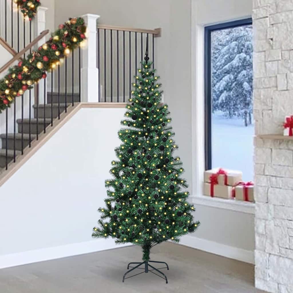Vidaxx albero di Natale artificiale preilluminato verde 240 cm in PVC e metallo