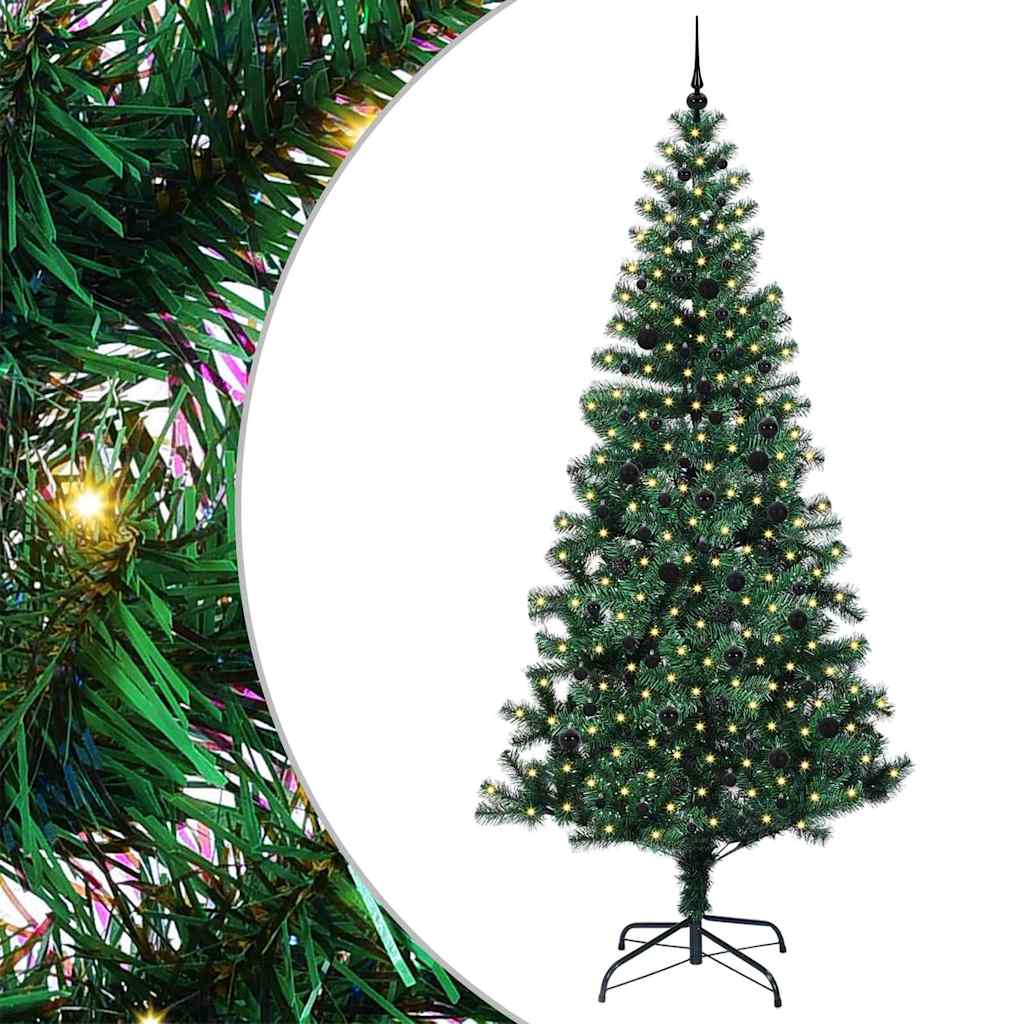 Vidaxx albero di Natale artificiale preilluminato verde 240 cm in PVC e metallo