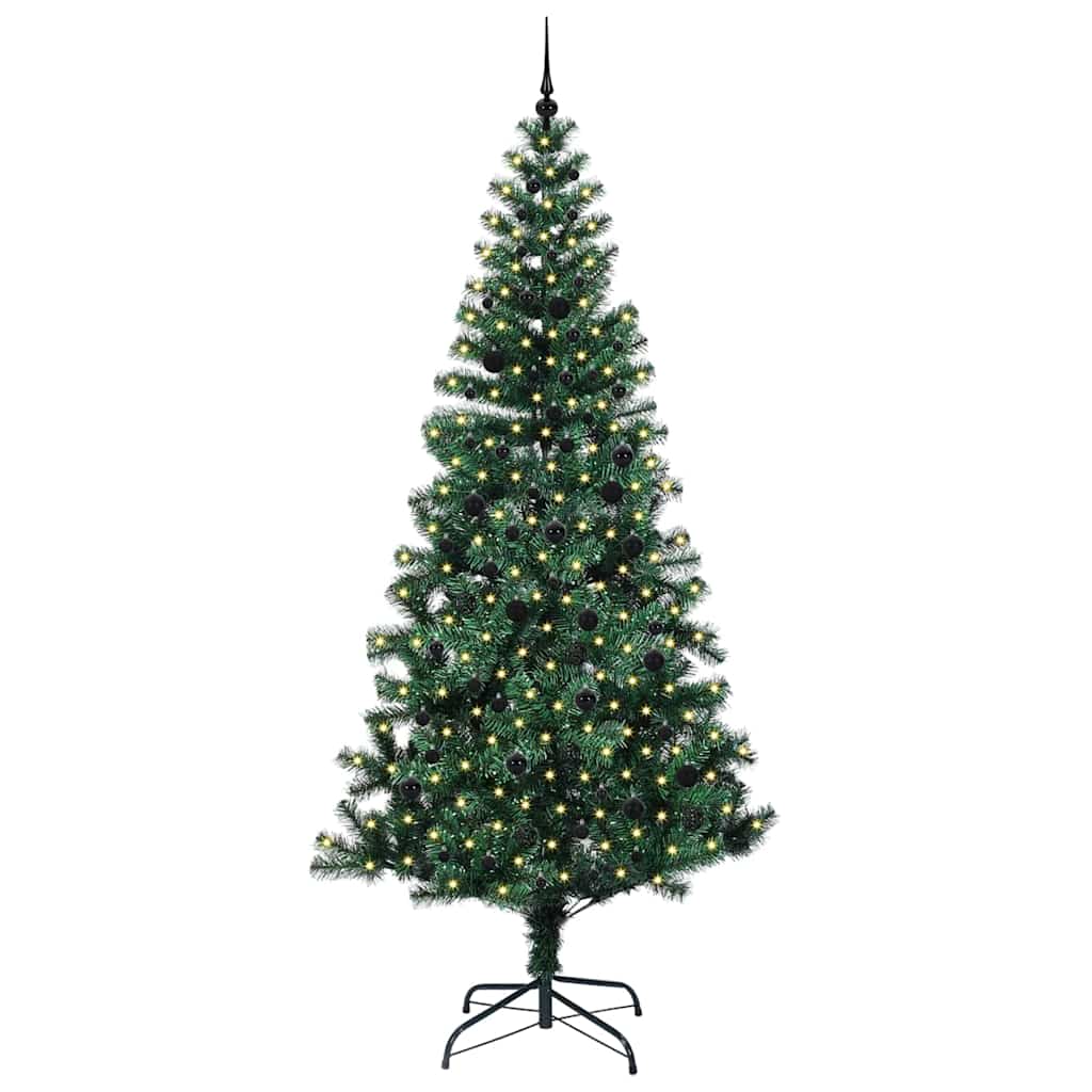 Vidaxx albero di Natale artificiale preilluminato verde 240 cm in PVC e metallo