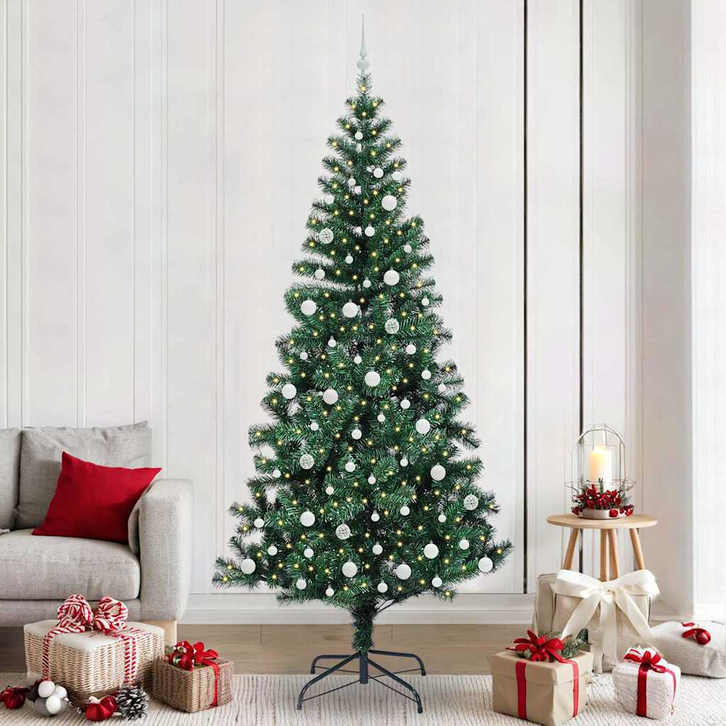 Vidaxx albero di Natale artificiale preilluminato verde 240 cm in PVC e metallo