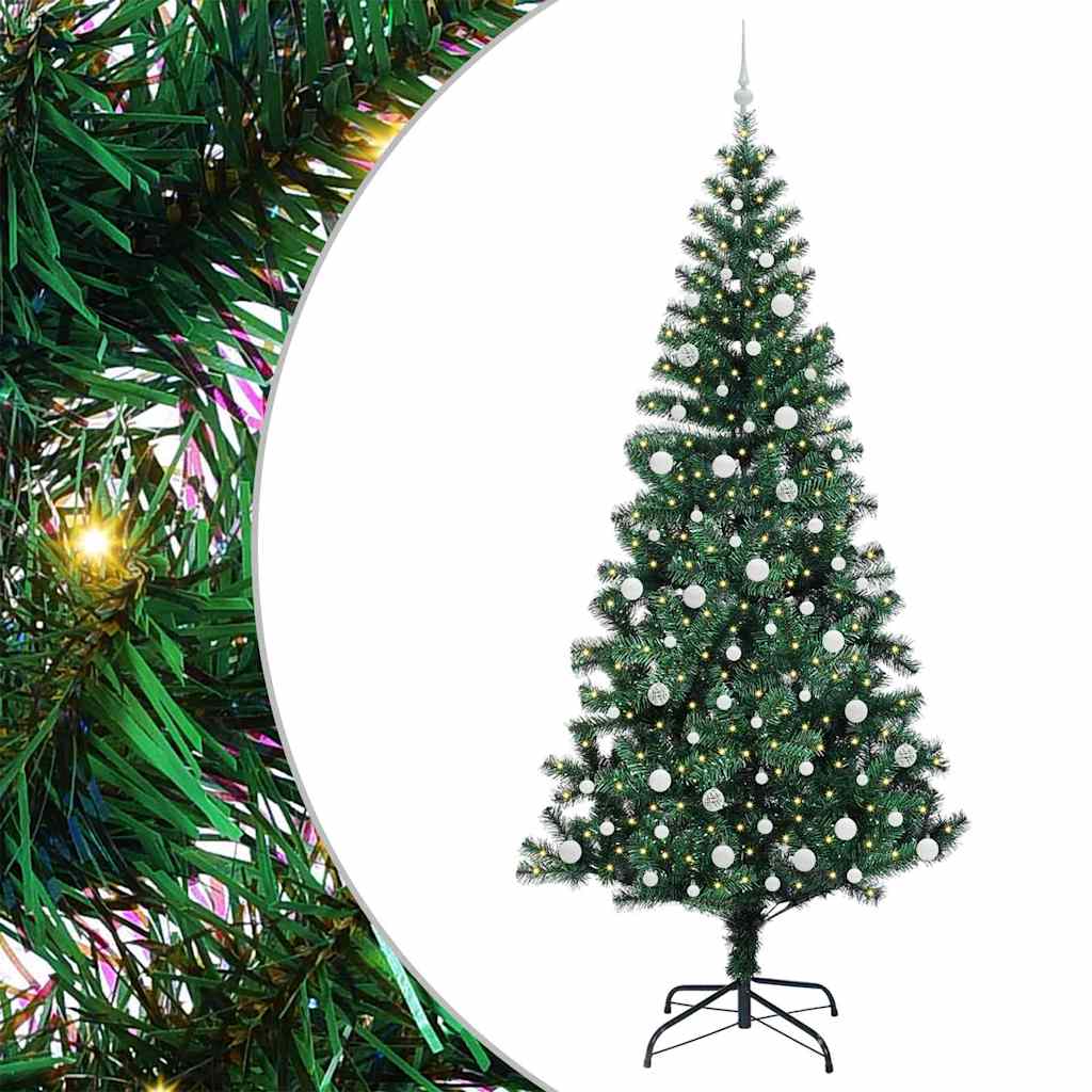 Vidaxx albero di Natale artificiale preilluminato verde 240 cm in PVC e metallo