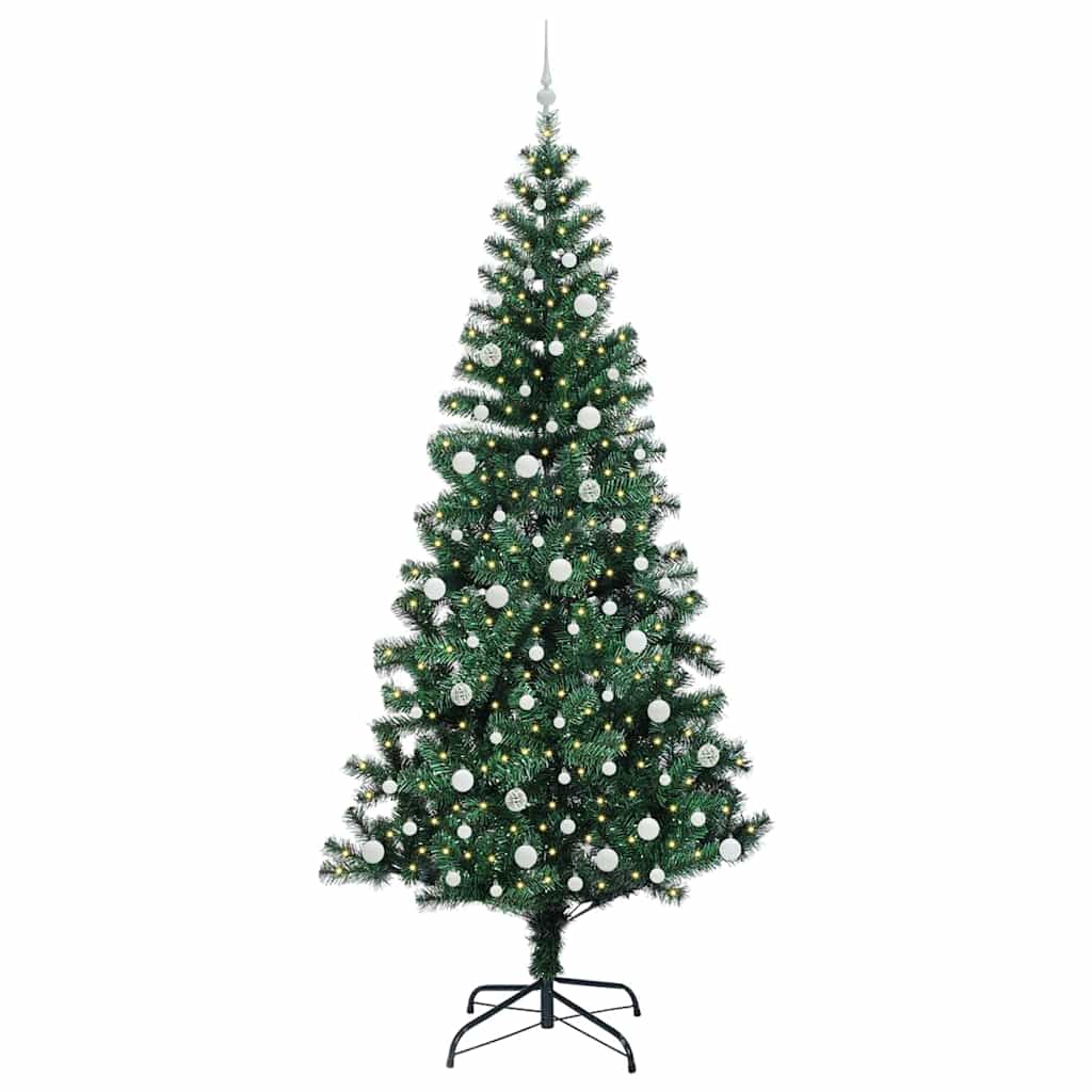 Vidaxx albero di Natale artificiale preilluminato verde 240 cm in PVC e metallo