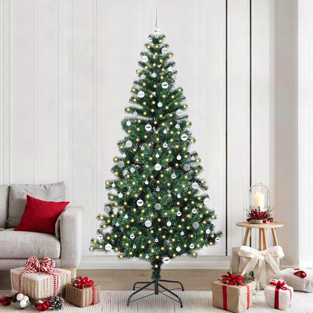 Vidaxx albero di Natale artificiale preilluminato verde 240 cm in PVC e metallo
