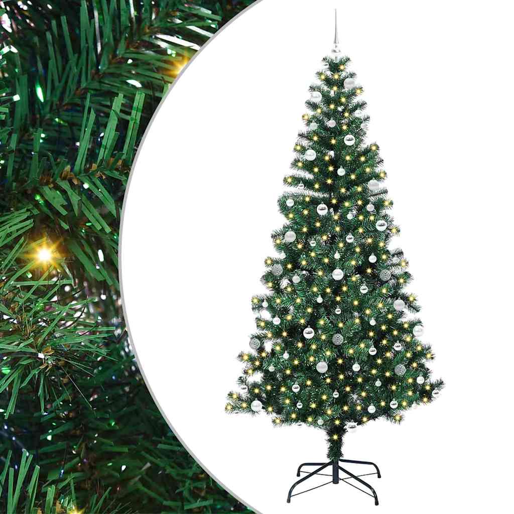 Vidaxx albero di Natale artificiale preilluminato verde 240 cm in PVC e metallo